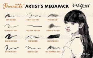 艺术家必收藏的procreate笔刷包，全套笔刷够你用！【189】-yadaren