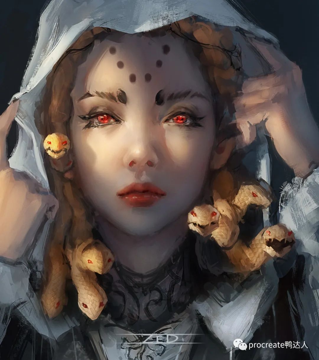 ZED笔下的少女也太美了，被惊艳到了，附高质量干媒油画笔刷【597期】-yadaren