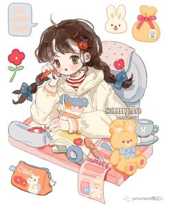萌出鼻血!超可爱的少女穿搭插画!【539期】可爱少女穿搭插画集色卡-yadaren