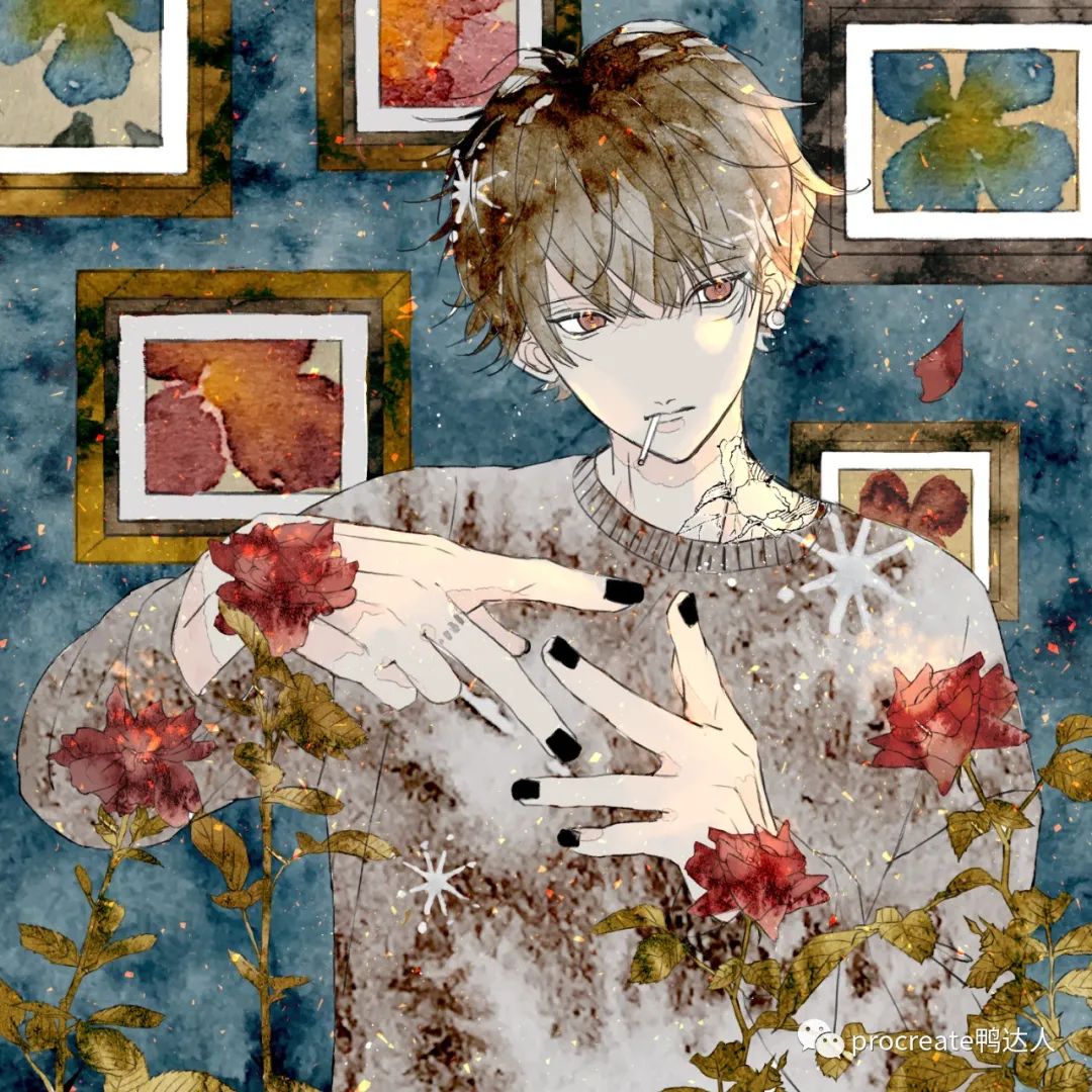 そまぁ〜ず：盐系美少年插画！小清新水彩治愈画风作品集笔刷色卡分享【632期】-yadaren