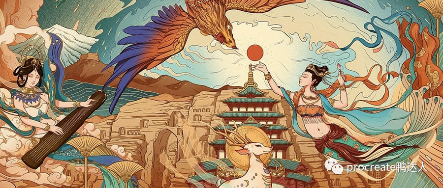 国潮风插画画成这样，老板看完立马涨工资【464期】-yadaren