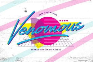 插画创作总是撞字体？这款复古酷炫字体快‘抱’走【329期】-yadaren