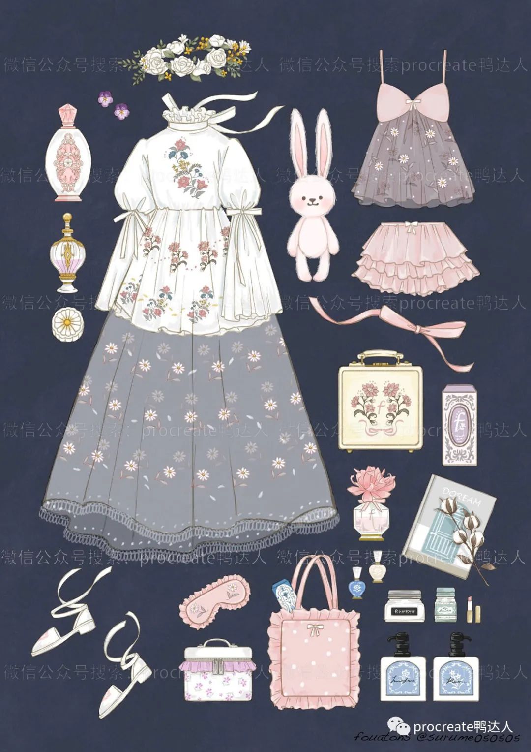 绝美蕾丝花边裙边笔刷来啦，一笔绘就绝美少女裙【615期】-yadaren