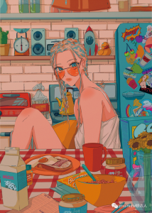 najuco的蒸汽波风格，时尚感和用色简直好看到爆炸【625期-yadaren