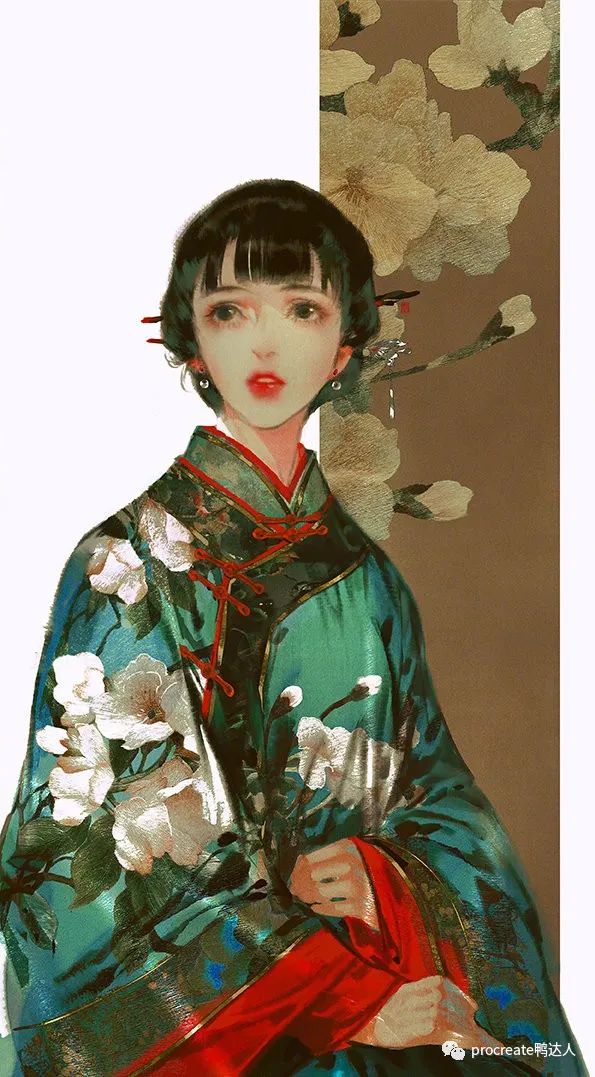 伊吹五月个人画册+线稿+插画画法解析，这样的古风插画太美啦【326期】-yadaren