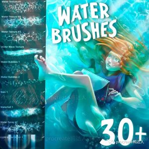 超好用的水下世界笔刷分享,太惊艳了,一笔绘就绝美水面【589期】-yadaren