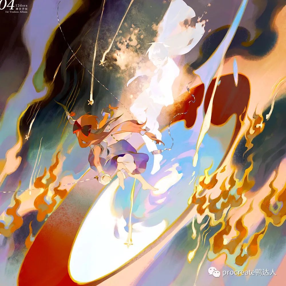 P站屠榜画师Rei子！作品用色流光溢彩，构图一绝【599期】Rei插画集作品集线稿绘画过程-yadaren