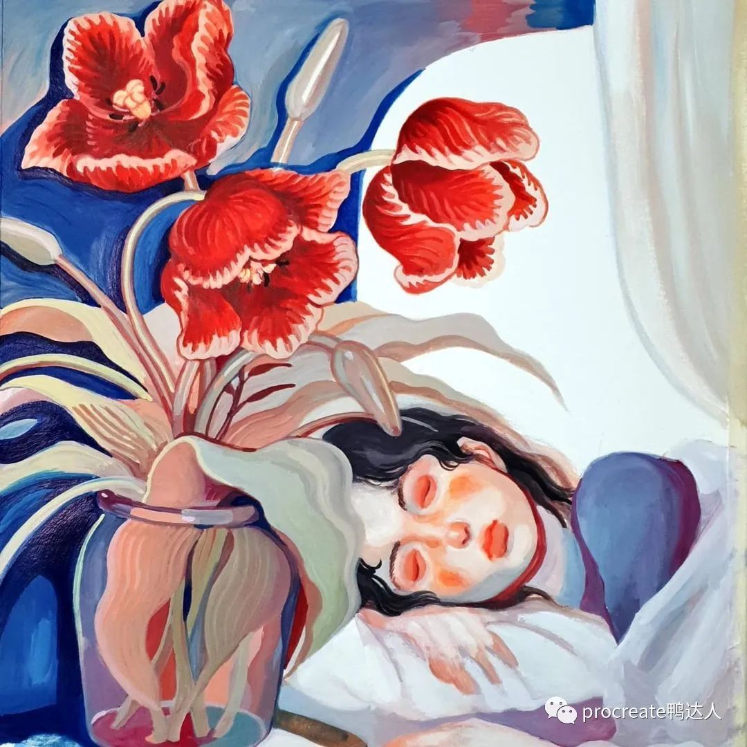 Ins获赞狂魔sanhomaydraw作品来了，水彩作品极具个人风格【684期】-yadaren