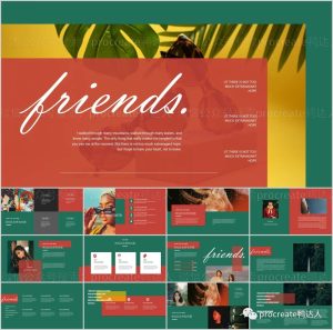 想要复古又撞色的PPT模板?我还真有...【705期】-yadaren