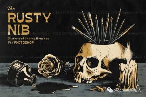 PS+iPad新出的黑科技笔刷!太好用啦,一笔绘就绝美仿旧墨水质感【638期】-yadaren