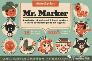 经典的水性马克笔ps笔刷,完美模拟纸张上的效果!【727期】-yadaren