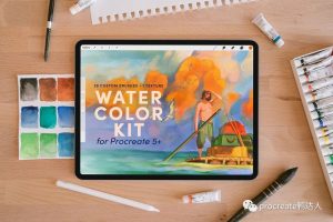 外网超人气水彩刷子来啦，拥有逼真的水彩效果和纸张纹理效果【749期】-yadaren