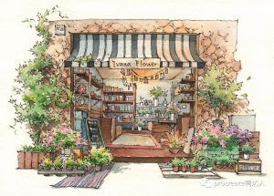 惊，procreate竟然可以画钢笔淡彩【300期】-yadaren