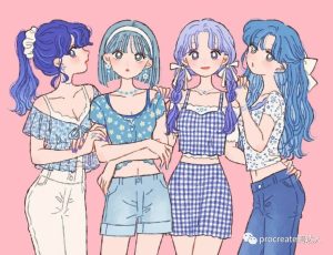 插画师笔下的美少女穿搭！又甜又酷的日系美少女！【750期】-yadaren