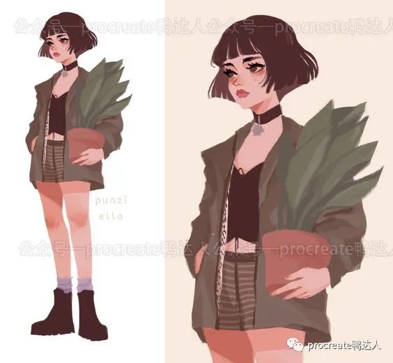 惊艳全网的人像procreate笔刷，这样的插画越来越受欢迎【322期】-yadaren