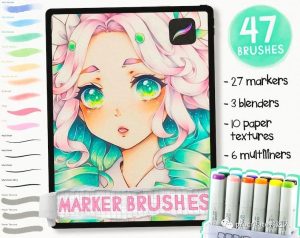 打造超真实动漫人物,只需一套马克笔人像笔刷套装!【891期】-yadaren