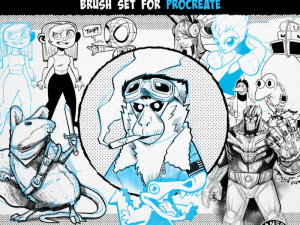 外网大神专为ipad创作的漫画艺术笔刷合集,一套搞定漫画创作【795期】-yadaren