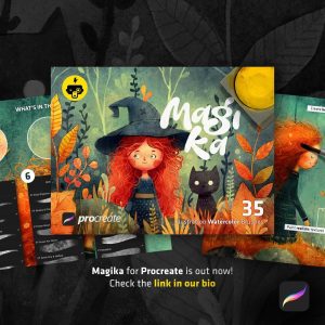 跪推这套水彩笔刷！Procreate水痕效果封神了【931期】-yadaren